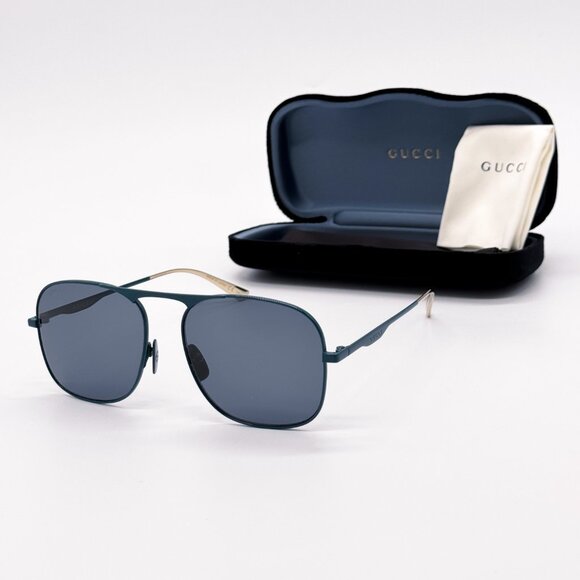 NEW GUCCI GG0335S 003 AVIATOR METAL UNISEX SUNGLASSES GUCCI